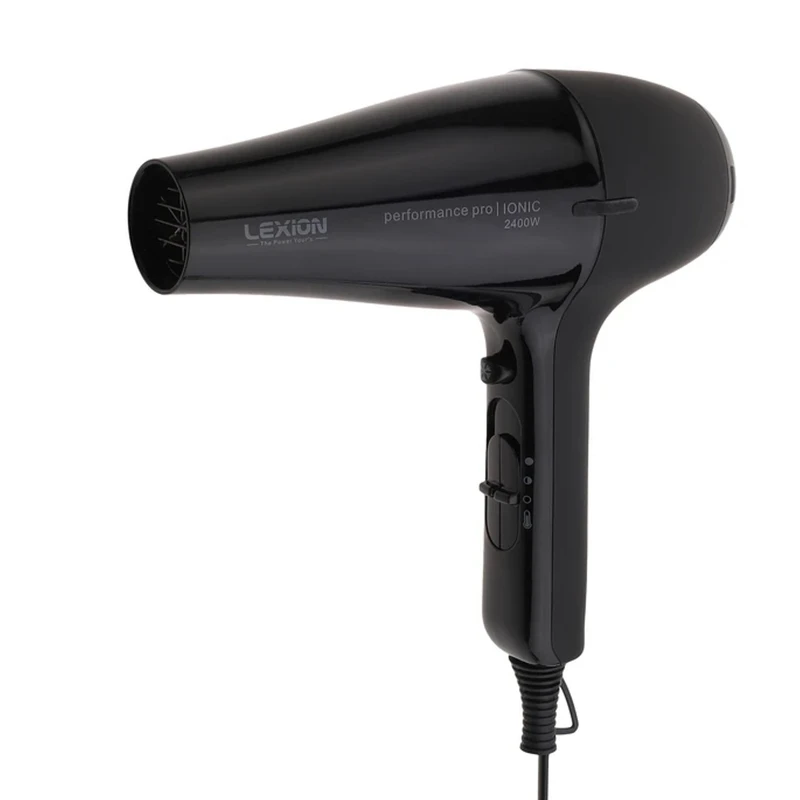 سشوار حرفهای 2400 وات لکسیون مدل Performance pro HD:2089، موتور AC، وزن 500 گرم، المنت فلز، دارای سری دیسپانسر، متمرکزکننده باریک، متمرکزکننده پهن با ویژگی صافکنندگی، حجمدهندگی، با قابلیت فناوری