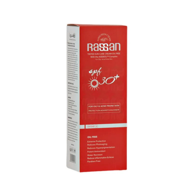 کرم ضد آفتاب رنگی راسن SPF30 مدل oil free ‌محافظ UVA ،UVB و PA+++، ضد حساسیت، ضد چروک ، مناسب پوست‌ چرب حجم ۴۰ میلی لیتر - تصویر 2