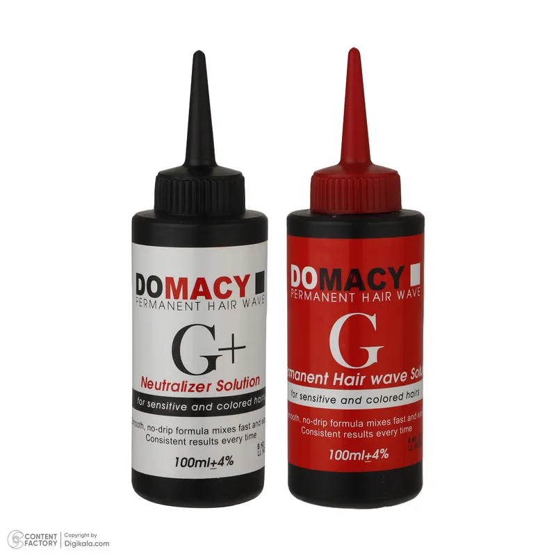 محلول فرکننده مو دوماسی مدل G-01 مناسب موهای رنگ شده حجم 100 میلی لیتر بسته دو عددی - تصویر 2