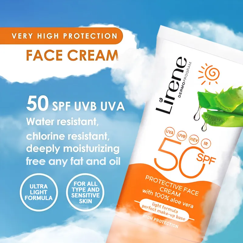 کرم ضد آفتاب بدون رنگ لایرن SPF 50 مدل Fusion Water محافظ IR ، HEV ، UVB ، UVA و PA++++ ضد حساسیت، ضد چروک و ضد پیری، مناسب انواع پوست حجم 50 میلیلیتر - تصویر 2