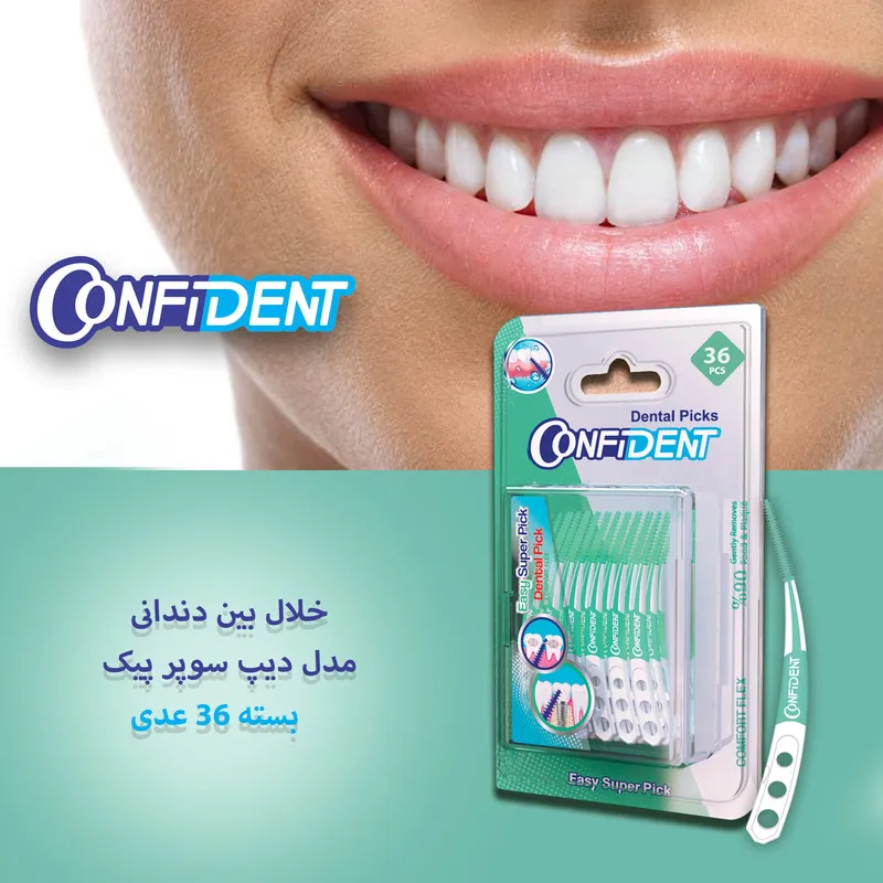 نخ دندان کانفیدنت مدل Easy Super Pic-Crooked بسته 36 عددی - تصویر 2