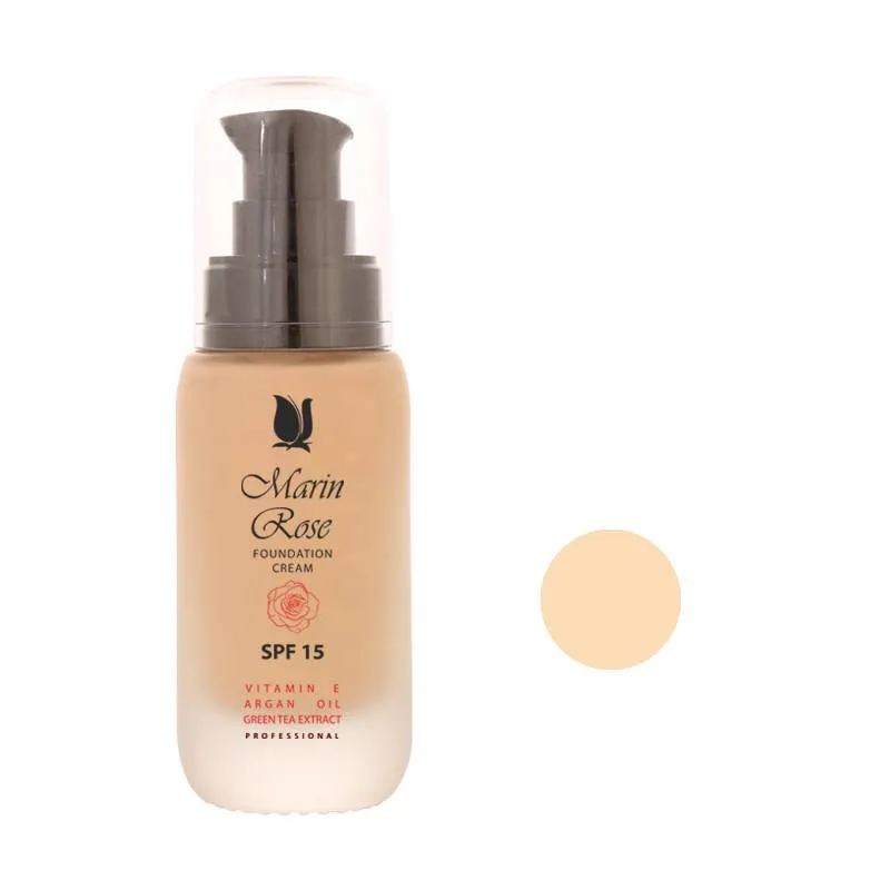 کرم پودر مایع مارین رز SPF15 مدل E شماره 113 مناسب برای انواع پوست حجم 40 میلیلیتر