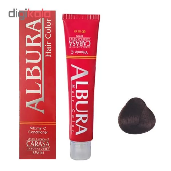 رنگ مو آلبورا مدل carasa شماره 4.7 حجم 100 میلی لیتر رنگ شکلاتی قهوه ای متوسط - تصویر 2