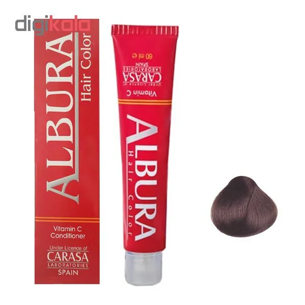 رنگ مو آلبورا مدل carasa شماره 5.7 حجم 100 میلی لیتر رنگ شکلاتی قهوه ای روشن - تصویر 2