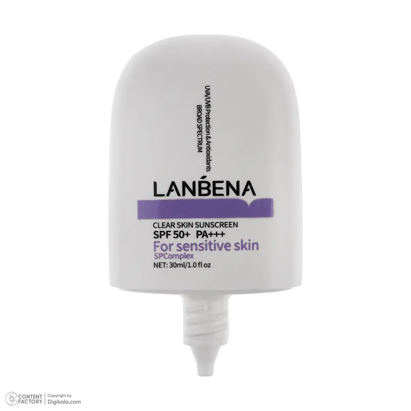 کرم ضد آفتاب بدون رنگ لنبنا SPF 50 مدل sensitive حاوی محافظ UVB و UVA مناسب پوست های حساس حجم 30 میلی لیتر - تصویر 5