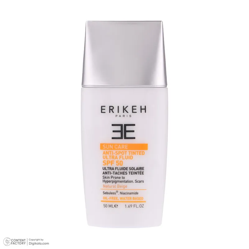 فلوئید ضد آفتاب رنگی اریکه spf 50 مدل ultra محافظ UVA ،UVB ضد لک، مناسب انواع پوست حجم 50 میلیلیتر - تصویر 2