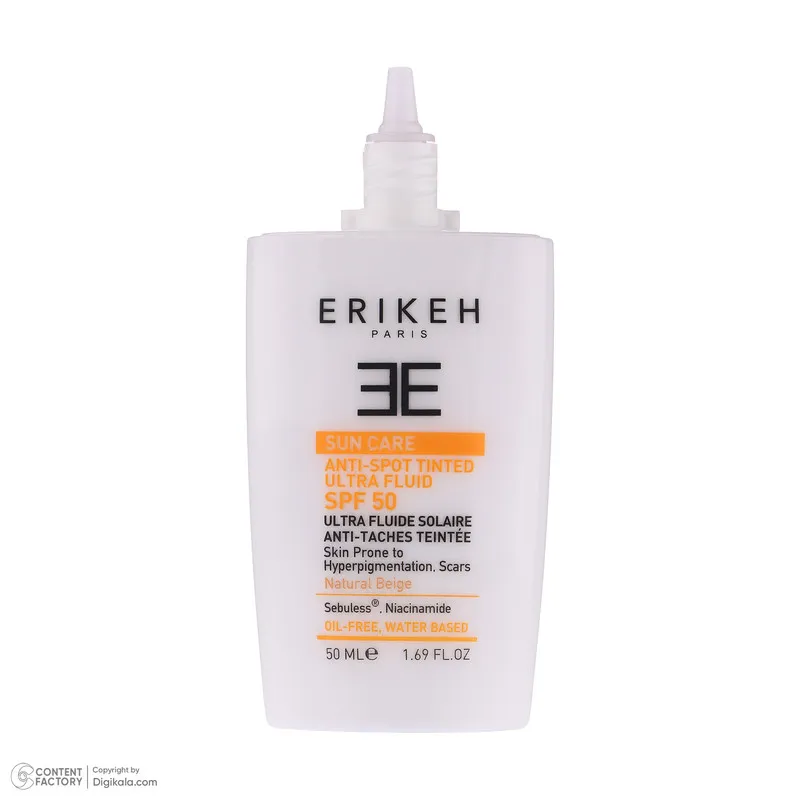 فلوئید ضد آفتاب رنگی اریکه spf 50 مدل ultra محافظ UVA ،UVB ضد لک، مناسب انواع پوست حجم 50 میلیلیتر - تصویر 5