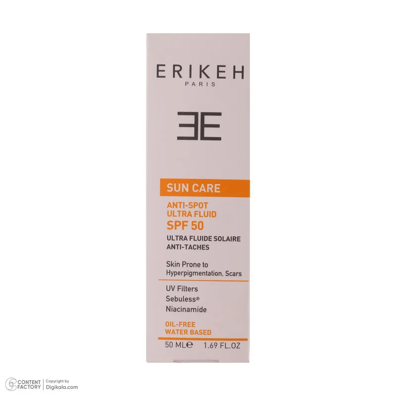 کرم ضد آفتاب بدون رنگ اریکه SPF50 مدل Anti-Spot محافظ UVA،UVB مناسب انواع پوست حجم 50 میلیلیتر - تصویر 6