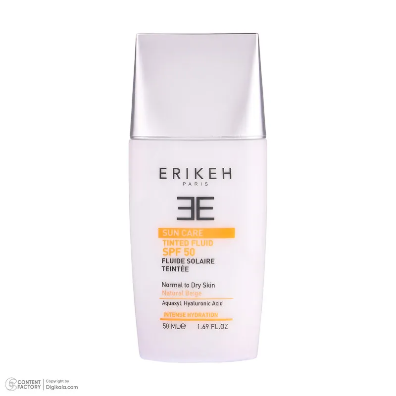کرم ضد آفتاب رنگی صورت اریکه SPF 50 مدل Tinted حاوی محافظ UVA و UVB  ‌مناسب پوست‌های خشک و معمولی حجم 50 میلی‌ لیتر - تصویر 2