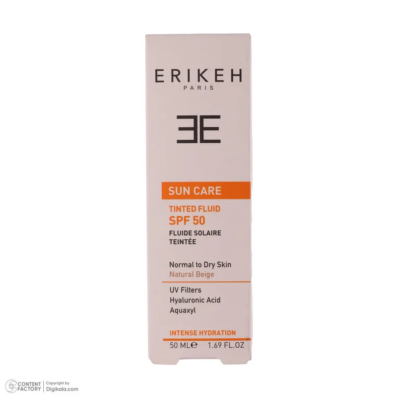 کرم ضد آفتاب رنگی صورت اریکه SPF 50 مدل Tinted حاوی محافظ UVA و UVB  ‌مناسب پوست‌های خشک و معمولی حجم 50 میلی‌ لیتر - تصویر 3
