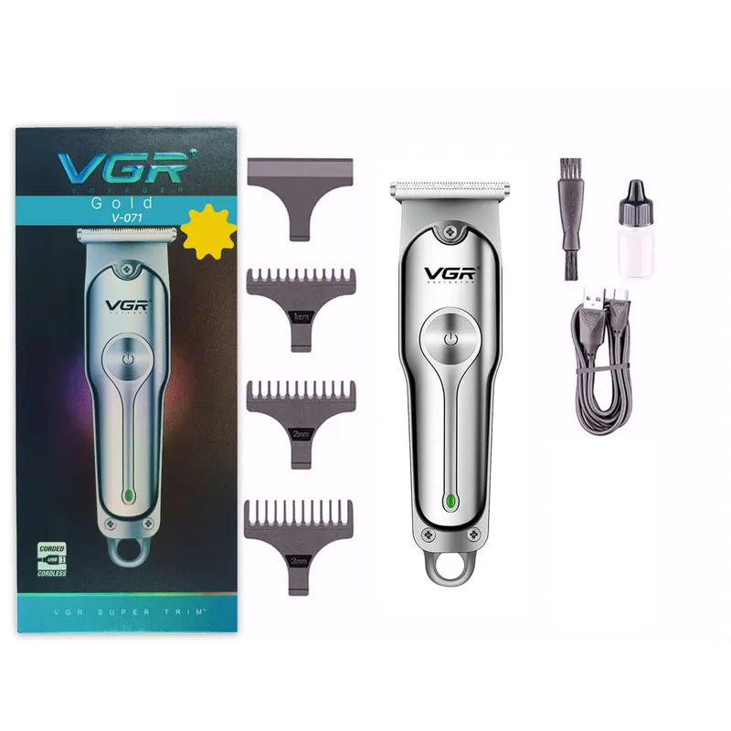 ماشین اصلاح موی سر و صورت شارژی وی جی ار مدل V-071(gold) - تصویر 4