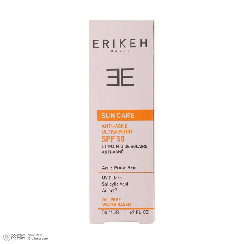 فلوئید ضد آفتاب بی رنگ اریکه مدل Anti-Acne مناسب پوست های آکنه دار حجم 50 میلی لیتر - تصویر 4