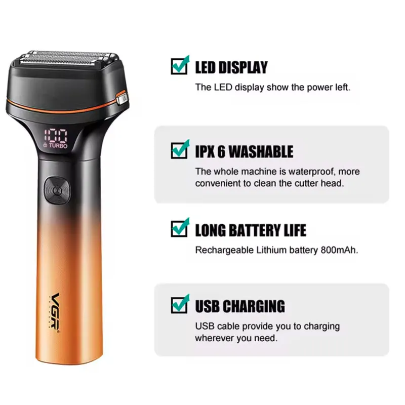 ماشین اصلاح صورت شارژی وی جی ار مدل v-382 - تصویر 2