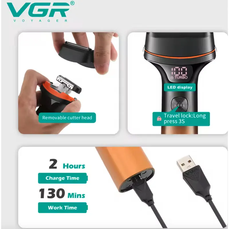 ماشین اصلاح صورت شارژی وی جی ار مدل v-382 - تصویر 6