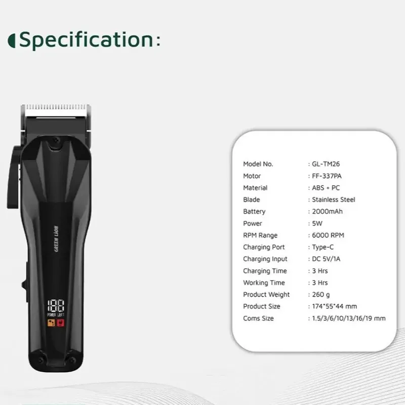 ماشین اصلاح موی سر و صورت شارژی گرین لاین مدل Clip-Pro Professional - تصویر 5