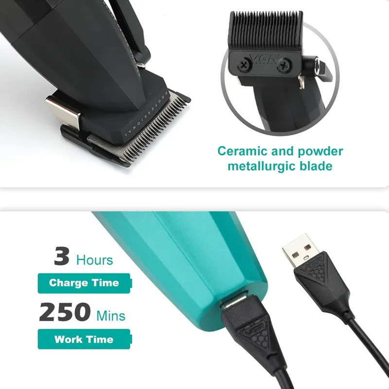 ماشین اصلاح موی سر و صورت شارژی وی جی ار مدل V-003(Stars) - تصویر 6