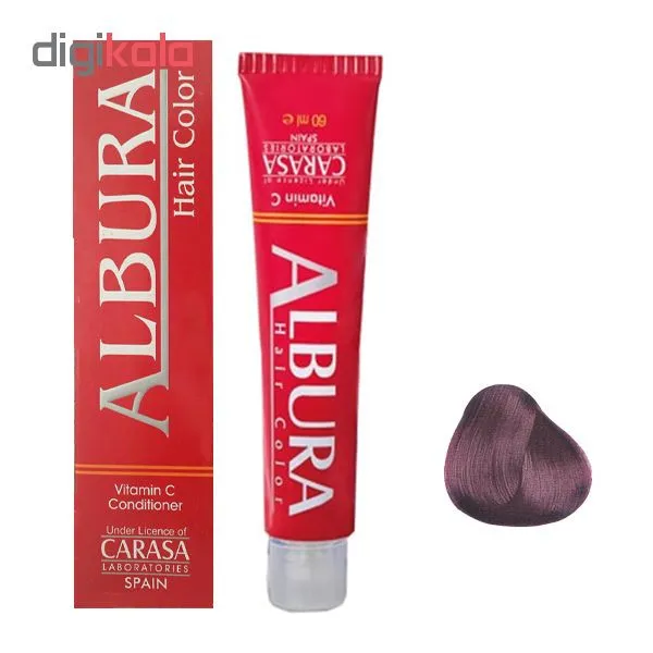 رنگ مو آلبورا مدل carasa شماره 5.20 حجم 100 میلی لیتر رنگ شرابی بنفش متوسط - تصویر 2