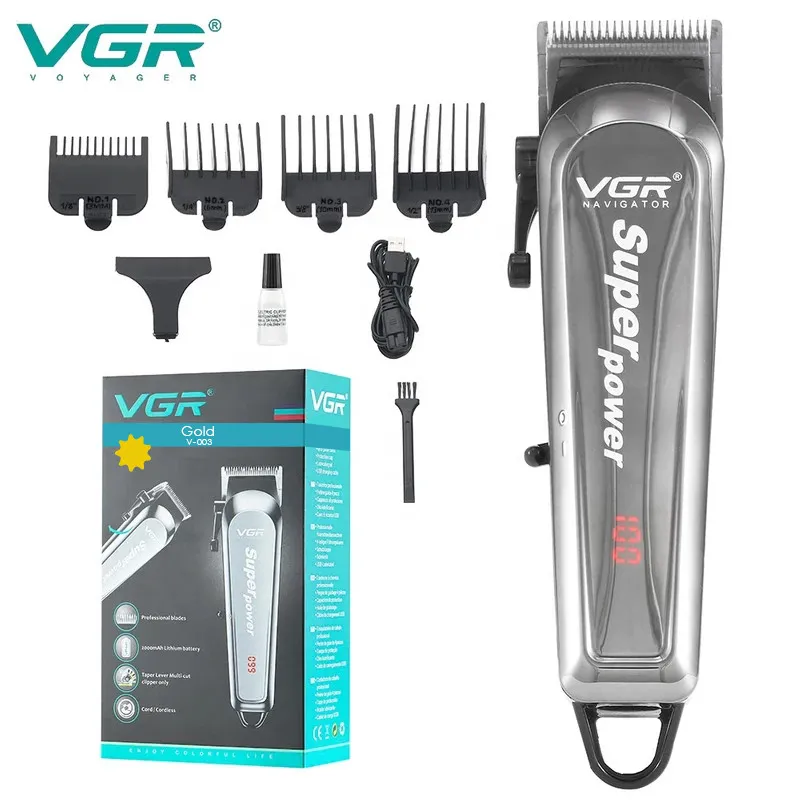 ماشین اصلاح موی سر و صورت شارژی وی جی ار مدل V-060(Gold) - تصویر 3