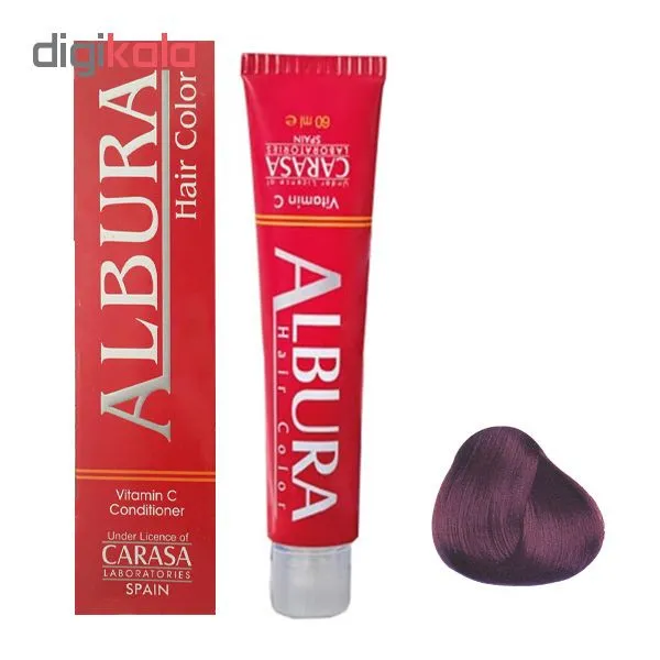 رنگ مو آلبورا مدل carasa شماره 4.65 حجم 100 میلی لیتر رنگ شرابی بنفش متوسط - تصویر 2