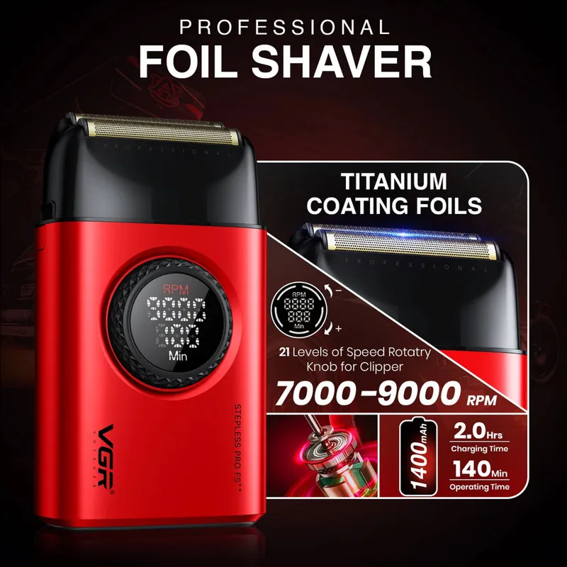 ماشین اصلاح موی سر و صورت شارژی وی جی ار مدل v-377 & v-977 مجموعه 2 عددی - تصویر 4
