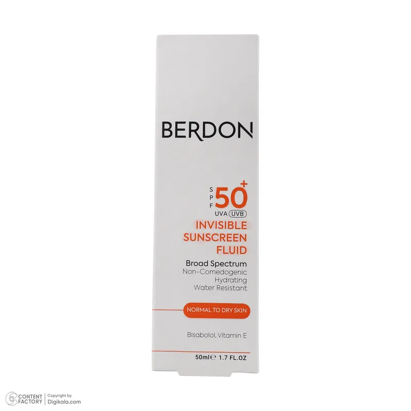 فلوئید ضد آفتاب بدون رنگ صورت بردون SPF 50 مدل Non-comedogenic حاوی محافظ UVA و UVB مناسب پوستهای معمولی و خشک حجم 50 میلی لیتر - تصویر 2