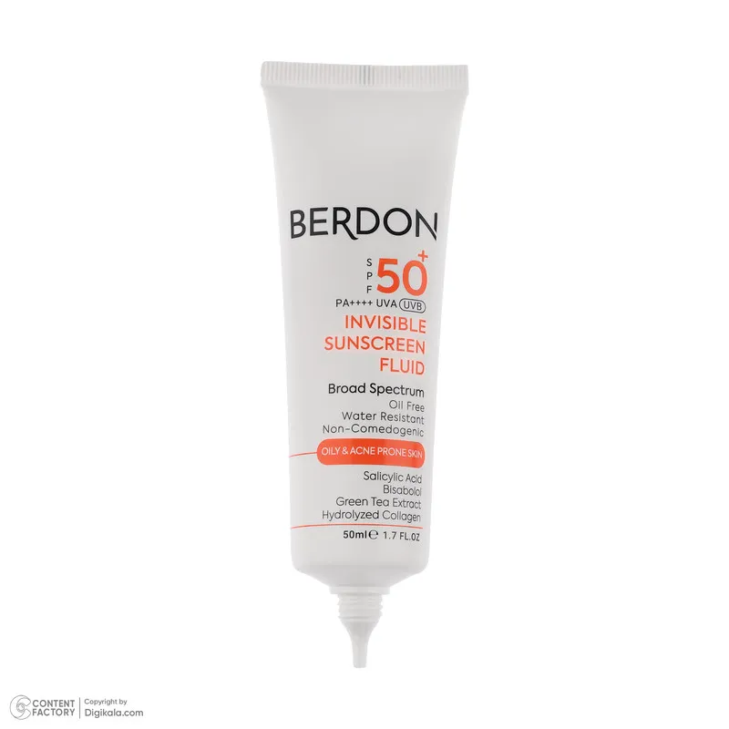 فلوئید ضد آفتاب بدون رنگ صورت بردون spf50 مدل Broad Spectrum محافظ UVA،UVB مناسب پوست‌های چرب و آکنه‌دار حجم 50 میلی لیتر - تصویر 2