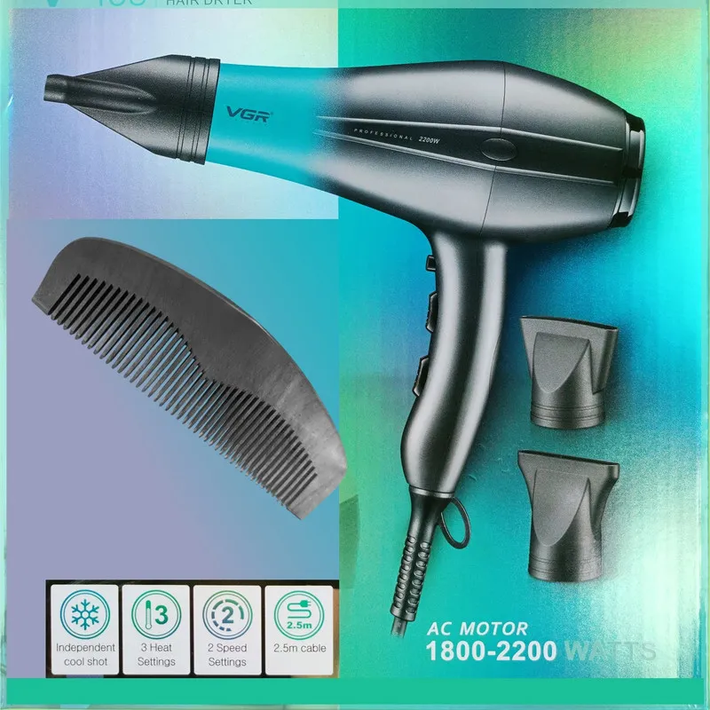 سشوار حرفه ای 2200 وات وی جی آر مدل -463-profssional - تصویر 3