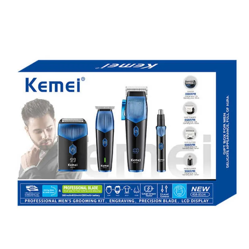 ماشین اصلاح موی سر و صورت کیمی مدل KM-8534 مجموعه 4 عددی - تصویر 3