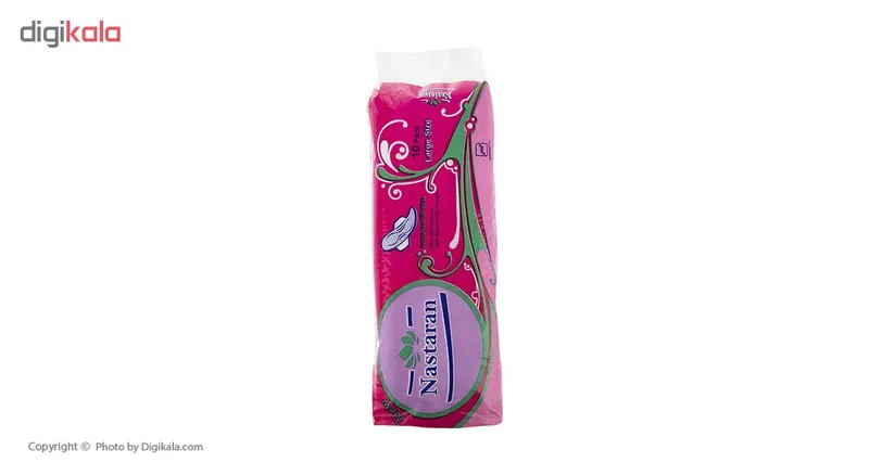 نوار بهداشتی بالدار مشبک نسترن مدل Pink بسته 10 عددی - تصویر 3
