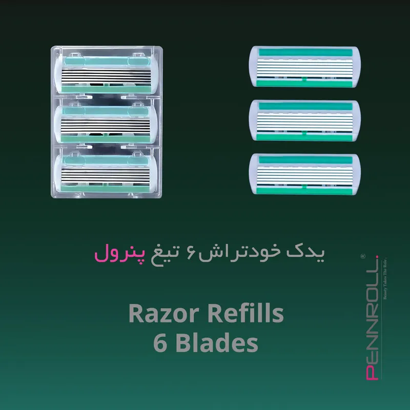 تیغ یدک پنرول مدل PRCL - Razor Refills 6 X3 بسته 3 عددی - تصویر 3
