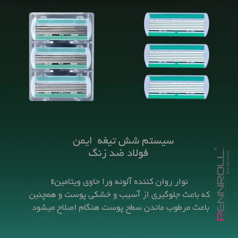تیغ یدک پنرول مدل PRCL - Razor Refills 6 X3 بسته 3 عددی - تصویر 6