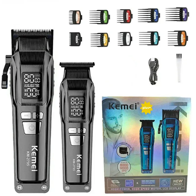 ماشین اصلاح موی سر و صورت شارژی کیمی مدل KM-2797-plus بسته 2 عددی - تصویر 3