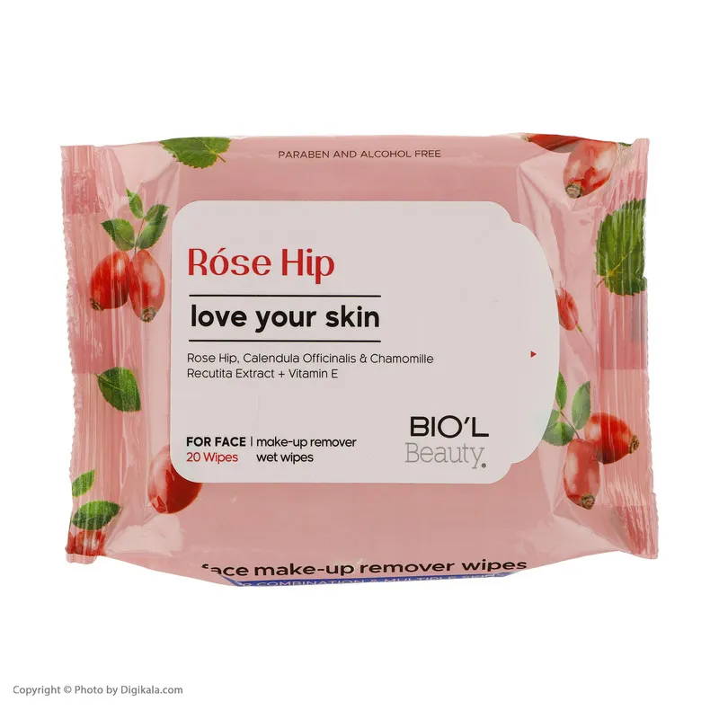 دستمال مرطوب بیول مدل Rose Hip بسته 20 عددی - تصویر 4
