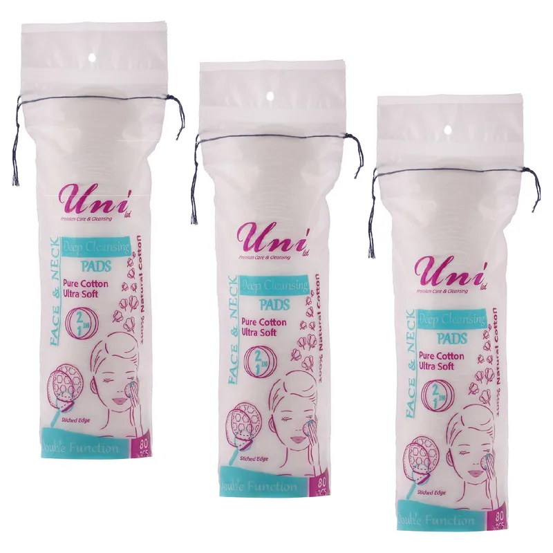 پد پاک کننده آرایش یونی لد مدل Ultra Soft سه بسته 80 عددی
