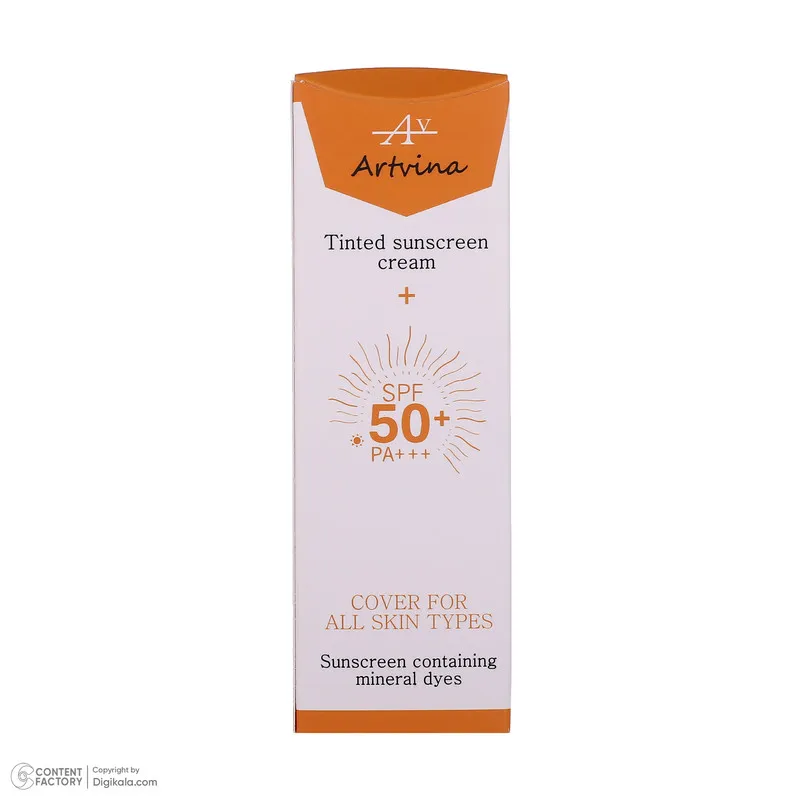 کرم ضد آفتاب رنگی آرت وینا SPF 50 مدل زینک اکساید محافظ UVA ، UVB مناسب انواع پوست حجم 50 میلیلیتر - تصویر 6
