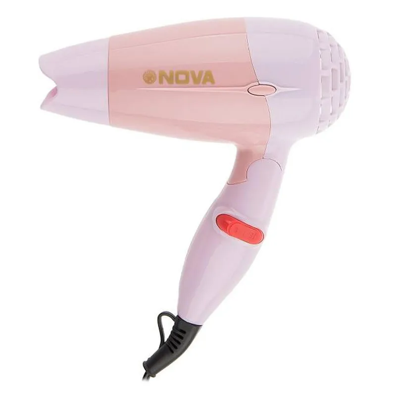 سشوار مسافرتی 1000 وات نوا مدل NV-662، موتور AC، وزن 161 گرم، المنت فلز، دارای سری متمرکزکننده باریک با ویژگی پخش یکنواخت گرما - تصویر 2