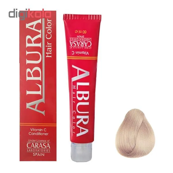 رنگ مو آلبورا مدل carasa شماره c10-11.1 حجم 100 میلی لیتر رنگ بلوند دودی خیلی خیلی روشن - تصویر 2