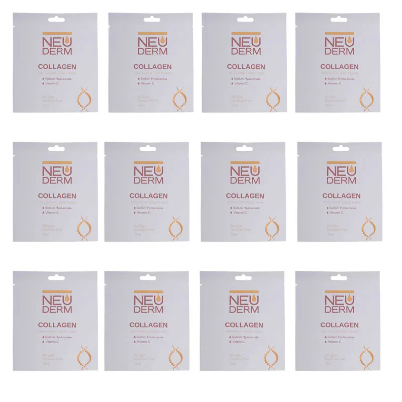 ماسک صورت نئودرم مدل Collagen مناسب برای انواع پوست حجم 25 میلی لیتر بسته 12 عددی