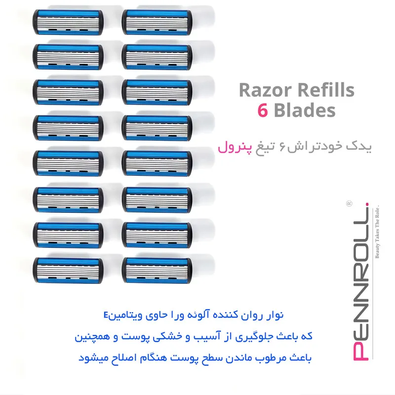 تیغ یدک پنرول مدل PRCL - Razor Refills 6 X3 بسته 3 عددی - تصویر 2
