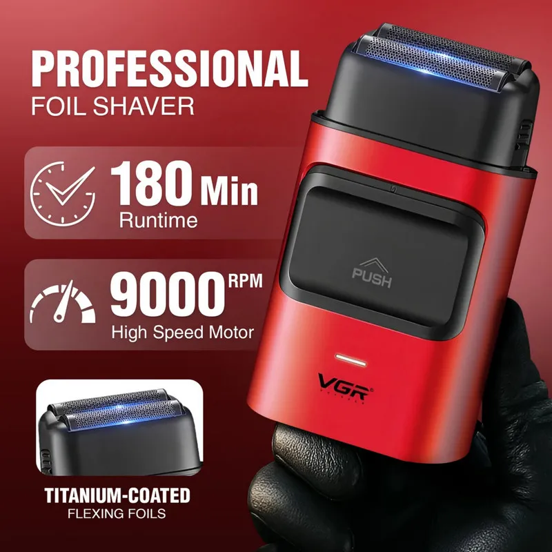 ماشین اصلاح موی صورت شارژی وی جی ار مدل V-307 - تصویر 4