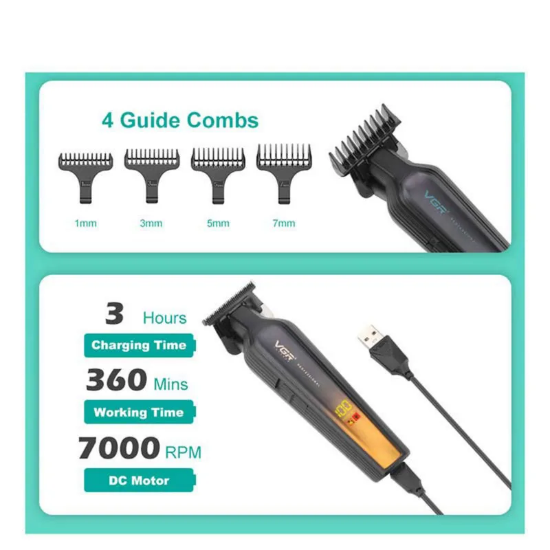 ماشین اصلاح موی سر و صورت شارژی وی جی ار مدل V-930 - تصویر 2