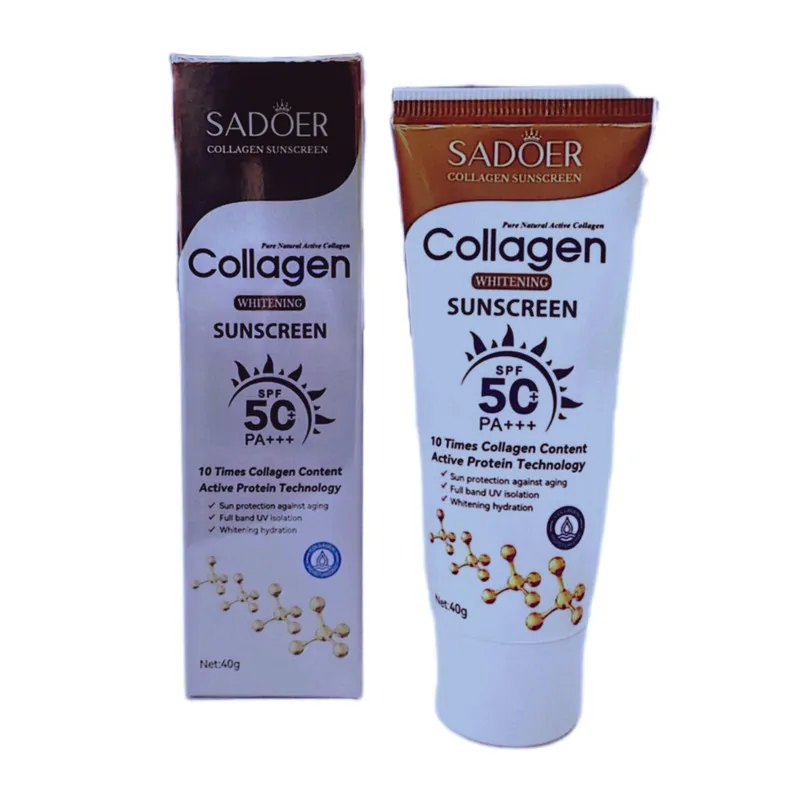 کرم ضدآفتاب بی رنگ سادور SPF 50 مدل کلاژن محافظ UVA ،UVB و PA+++، ضد حساسیت، ضد چروک و ضد پیری، مناسب انواع پوست‌ حجم 40 میلی‌لیتر - تصویر 3