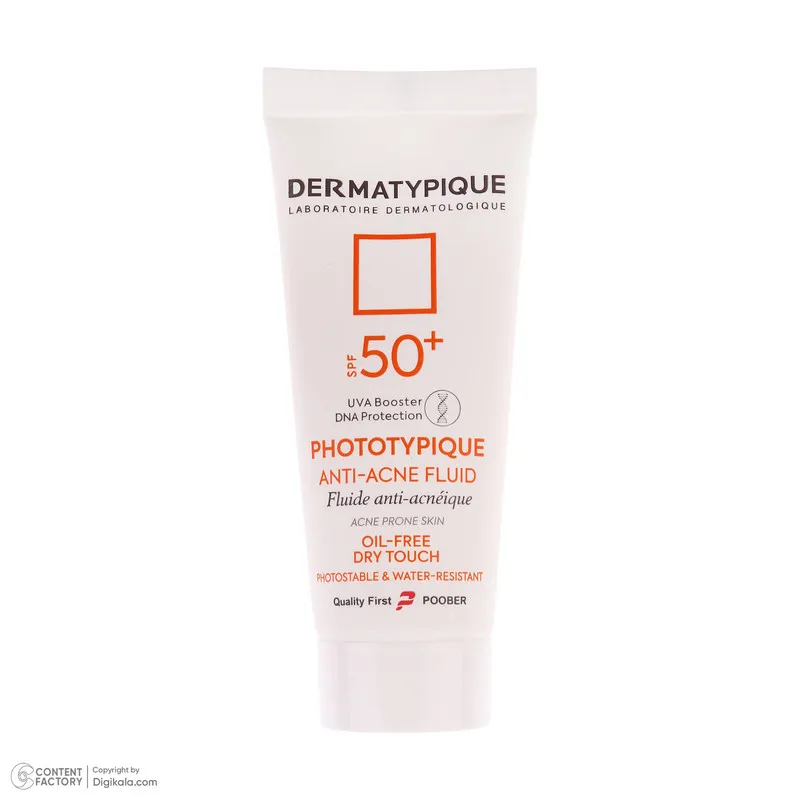 فلوئید ضد آفتاب بدون رنگ درماتیپیک مدل anti acne محافظ UVA،UVB مناسب برای انواع پوست حجم 40 میلی لیتر - تصویر 5