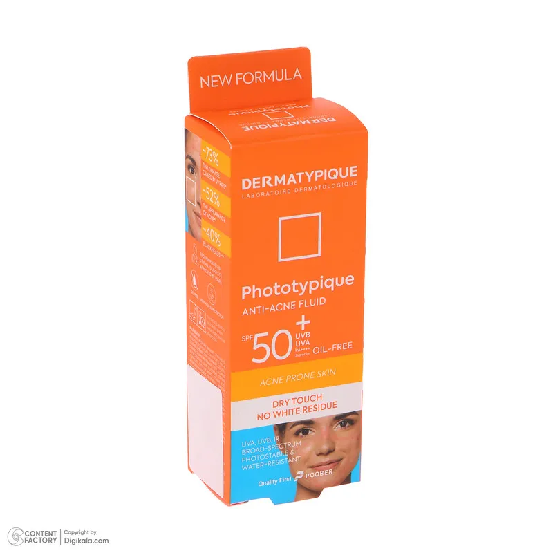 فلوئید ضد آفتاب بدون رنگ درماتیپیک مدل anti acne محافظ UVA،UVB مناسب برای انواع پوست حجم 40 میلی لیتر - تصویر 6