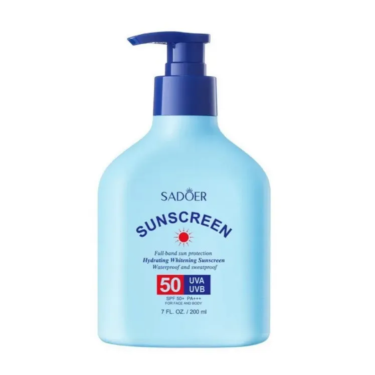 کرم ضد آفتاب بی رنگ سادور SPF 50 مدل روشن کننده محافظ UVA ،UVB و PA+++، ضد حساسیت، ضد چروک و ضد پیری، مناسب برای انواع پوست حجم 220 میلی لیتر