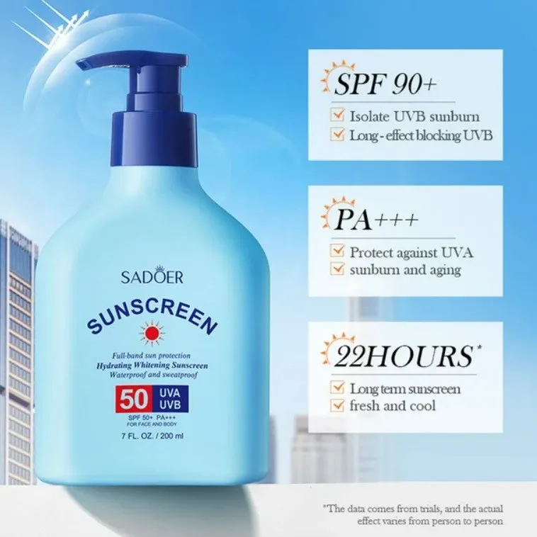 کرم ضد آفتاب بی رنگ سادور SPF 50 مدل روشن کننده محافظ UVA ،UVB و PA+++، ضد حساسیت، ضد چروک و ضد پیری، مناسب برای انواع پوست حجم 220 میلی لیتر - تصویر 2