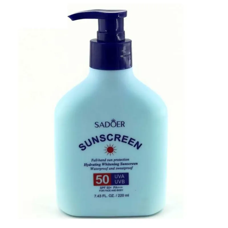 کرم ضد آفتاب بی رنگ سادور SPF 50 مدل روشن کننده محافظ UVA ،UVB و PA+++، ضد حساسیت، ضد چروک و ضد پیری، مناسب برای انواع پوست حجم 220 میلی لیتر - تصویر 4