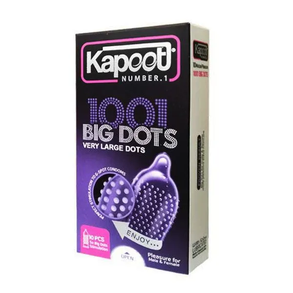 کاندوم خاردار کاپوت مدل BIG DOTS بسته 10 عددی به همراه کاندوم تاخیری کاپوت مدل NON-STOP بسته 10 عددی - تصویر 2