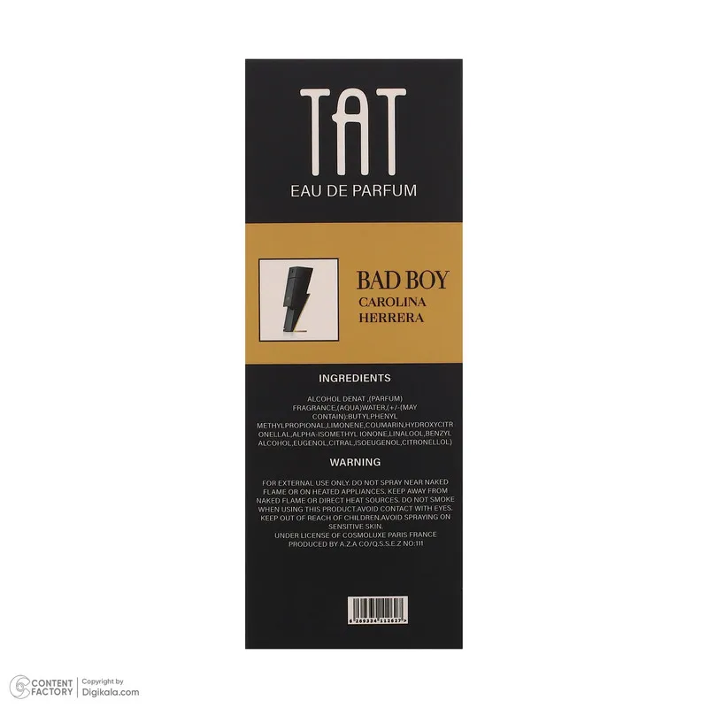 عطر جیبی مردانه تات مدل بد بوی Bad Boy با رایحه شیرین حجم 25 میلی لیتر - تصویر 3