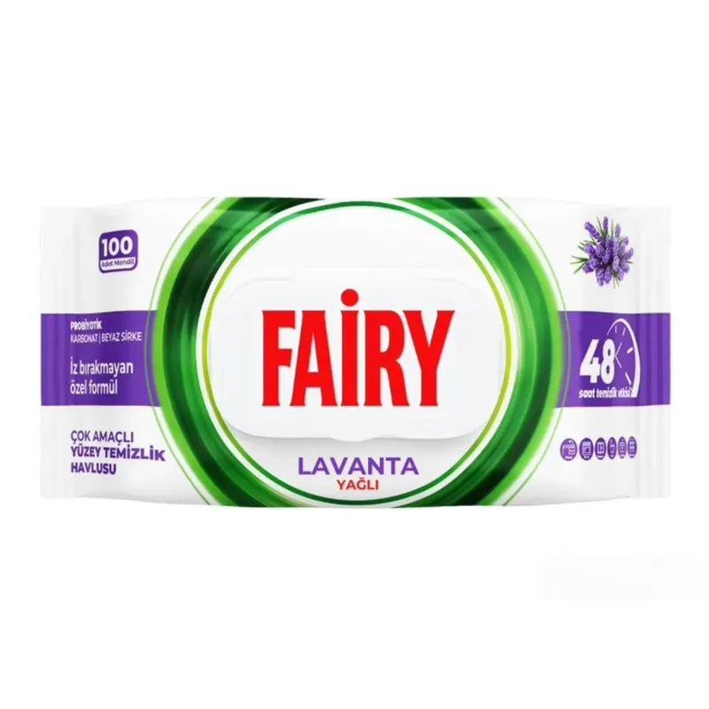 دستمال مرطوب فیری مدل Lavanta بسته 100 عددی - تصویر 2